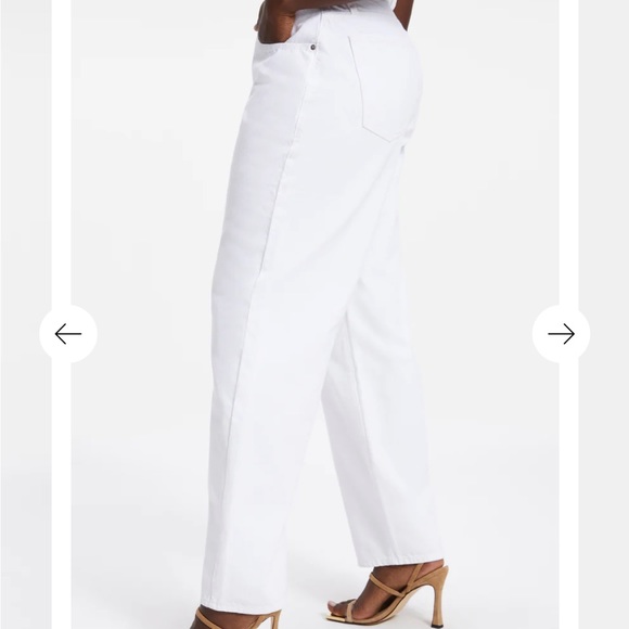 NWT Good American White 90’s Loose Straight Mid Rise Jeans Size 18 - Picture 3 of 13
